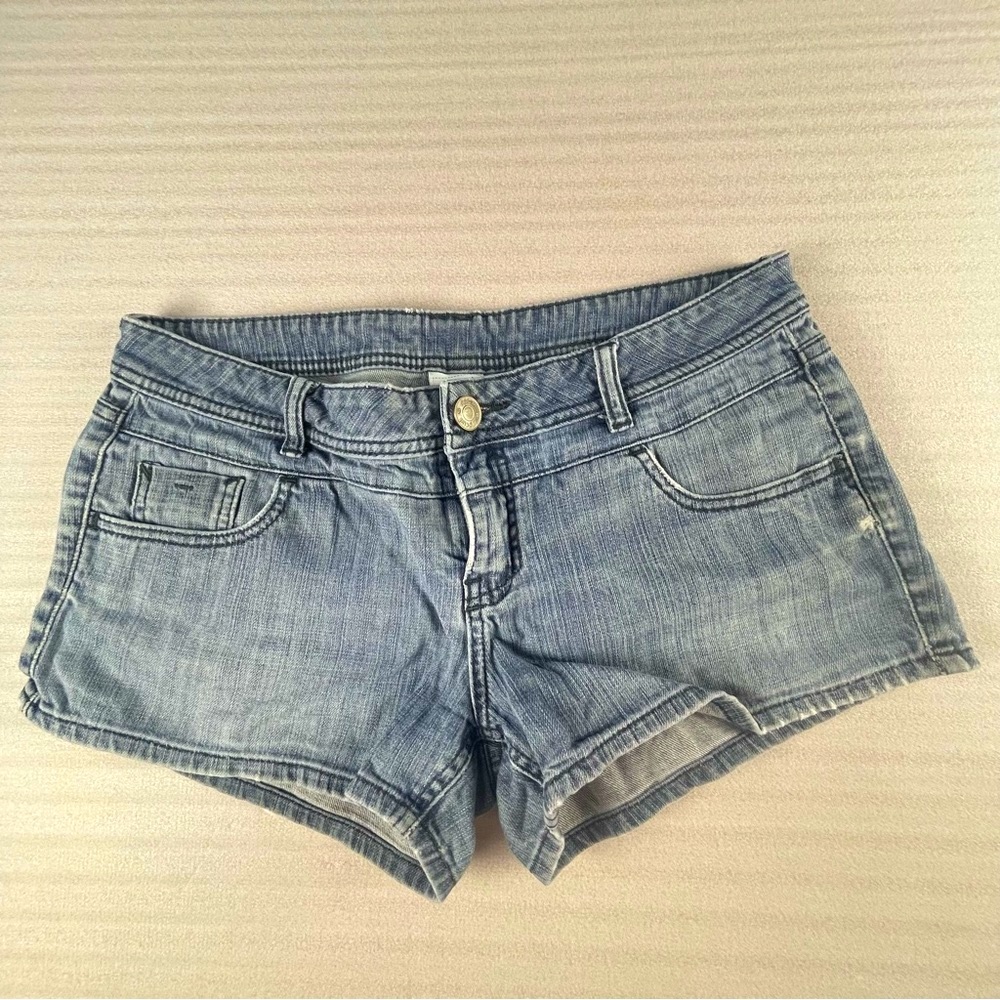 Rip-curl Denim Shorts Slightly Distressed Size 9 Juniors Front Zip 5-Pocket